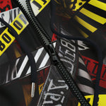 Men's Zip Up Hoodie Caution Tapes Abstraction