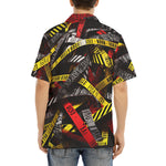 Hawaiian Shirt Caution Tapes Abstraction