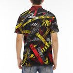 Men's Polo Shirt Caution Tapes Abstraction