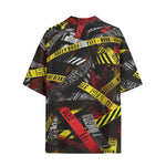 Hawaiian Shirt Caution Tapes Abstraction