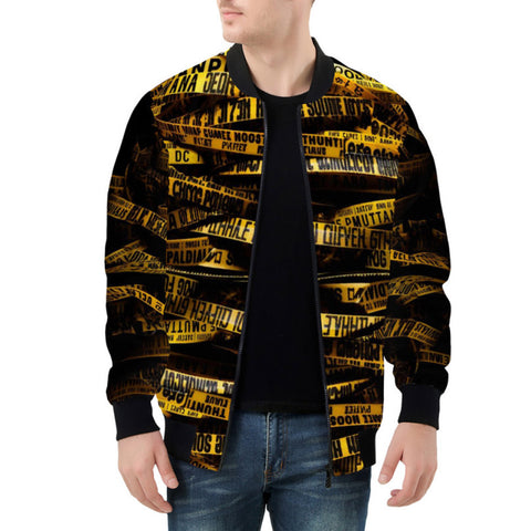 Bomber Jacket Yellow Caution Police Tape