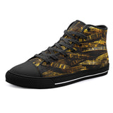 High-Top Canvas Shoes Yellow Caution Police Tape