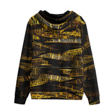 Men's Zip Up Hoodie Yellow Caution Police Tape