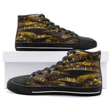 High-Top Canvas Shoes Yellow Caution Police Tape