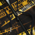 Men's Zip Up Hoodie Yellow Caution Police Tape