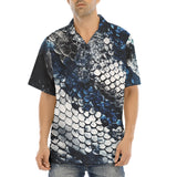 Hawaiian Shirt Blue Python Snake Scale