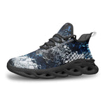 Sports Sneakers Blue Python Snake Scale