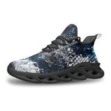 Sports Sneakers Blue Python Snake Scale