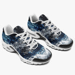 Air Cushion Sneakers Blue Python Snake Scale
