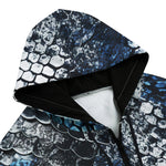 Men's Zip Up Hoodie Blue Python Snake Scale