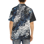 Hawaiian Shirt Blue Python Snake Scale
