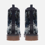 Leather Boots Blue Python Snake Scale