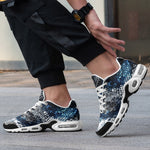 Air Cushion Sneakers Blue Python Snake Scale