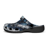 Classic Clogs Blue Python Snake Scale