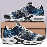 Air Cushion Sneakers Blue Python Snake Scale
