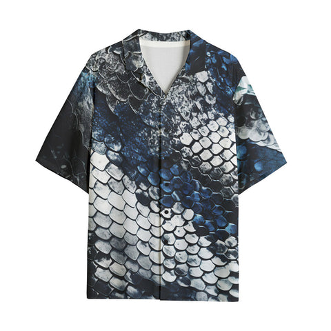 Hawaiian Shirt Blue Python Snake Scale