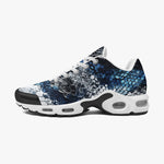Air Cushion Sneakers Blue Python Snake Scale