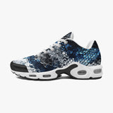Air Cushion Sneakers Blue Python Snake Scale