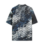 Hawaiian Shirt Blue Python Snake Scale