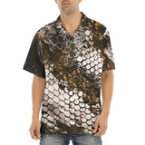 Hawaiian Shirt Brown Python Snake Scale
