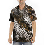 Men's Polo Shirt Brown Python Snake Scale