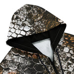 Men's Zip Up Hoodie Brown Python Snake Scale