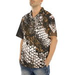 Hawaiian Shirt Brown Python Snake Scale