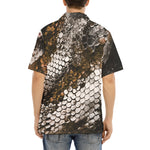 Hawaiian Shirt Brown Python Snake Scale