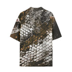Hawaiian Shirt Brown Python Snake Scale
