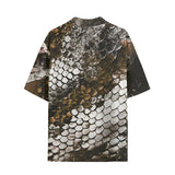 Hawaiian Shirt Brown Python Snake Scale