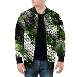 Bomber Jacket Green Python Snake Scale