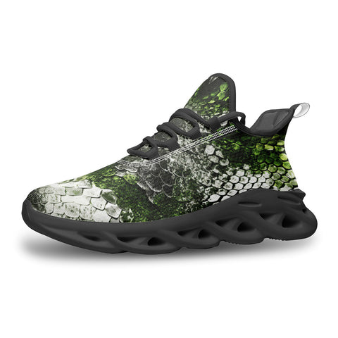 Sports Sneakers Green Python Snake Scale