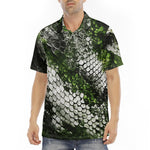 Men's Polo Shirt Green Python Snake Scale