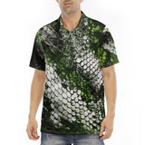 Men's Polo Shirt Green Python Snake Scale