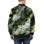 Bomber Jacket Green Python Snake Scale