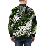 Bomber Jacket Green Python Snake Scale
