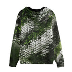 Men's Zip Up Hoodie Green Python Snake Scale