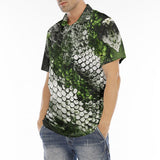 Men's Polo Shirt Green Python Snake Scale