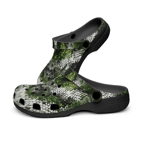 Classic Clogs Green Python Snake Scale