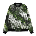 Bomber Jacket Green Python Snake Scale