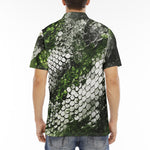 Men's Polo Shirt Green Python Snake Scale