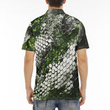 Men's Polo Shirt Green Python Snake Scale