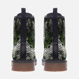 Leather Boots Green Python Snake Scale