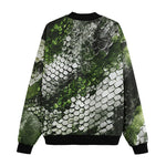 Bomber Jacket Green Python Snake Scale