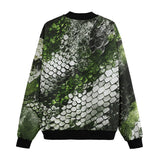 Bomber Jacket Green Python Snake Scale
