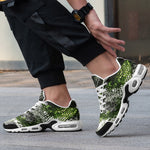 Air Cushion Sneakers Green Python Snake Scale