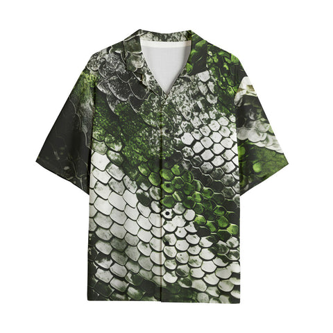 Hawaiian Shirt Green Python Snake Scale