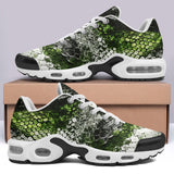 Air Cushion Sneakers Green Python Snake Scale