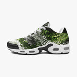 Air Cushion Sneakers Green Python Snake Scale