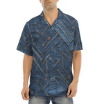 Hawaiian Shirt Doodle Arrows on Blue Denim Print